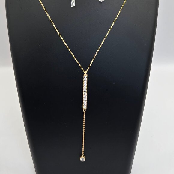 Lulus Alluring Sparkles 14kt Gold Rhinestone Layered Necklace New With Tags - Picture 12 of 16